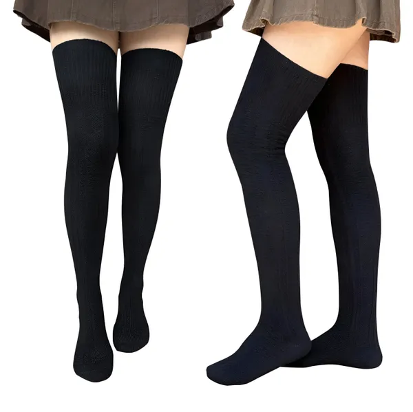 Black_Knee_high_Socks_for_Women_|_Warmers_Long_Socks_Boot_Cuffs_Knee_Cap_woolen_Socks