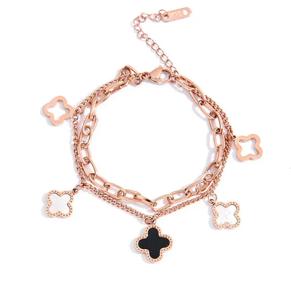 Rose_Gold_Clover_Bracelet_for_Women_|_Waterproof_Stainless_Steel_Adjustable_Double_Layer_Bracelet