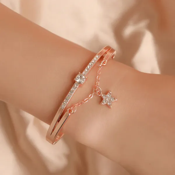 Rose_Gold_Plated_Bracelet_for_Women_|_Star_inspired_Stone_Studded_Korean_Bracelet