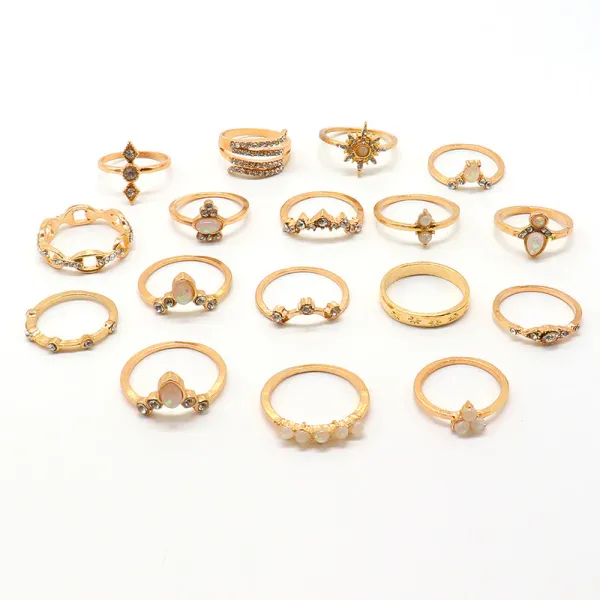 Set_of_17_Rose_Gold_Rings_for_Women_|_Vintage_Floral_Designs_Silver_Plushy_Rings