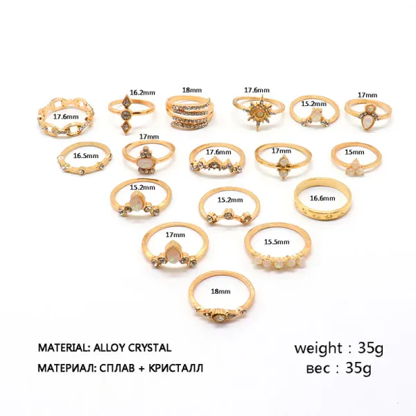 Set_of_17_Rose_Gold_Rings_for_Women_|_Vintage_Floral_Designs_Silver_Plushy_Rings