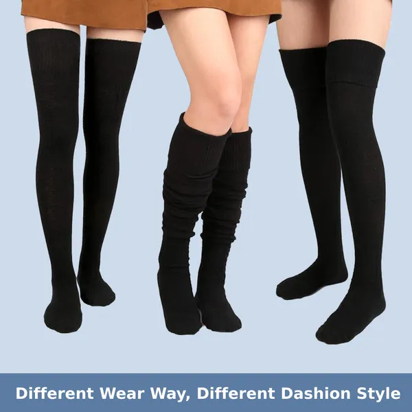 Black_Knee_high_Socks_for_Women_|_Warmers_Long_Socks_Boot_Cuffs_Knee_Cap_woolen_Socks