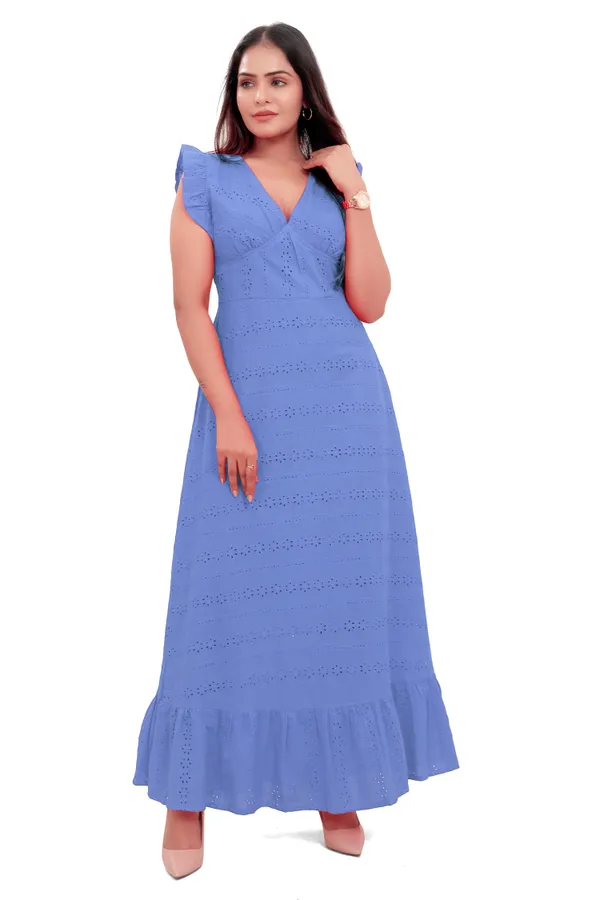Sky_Blue_Cotton_Schiffli_Back_Knot_Long_Dress_For_Women
