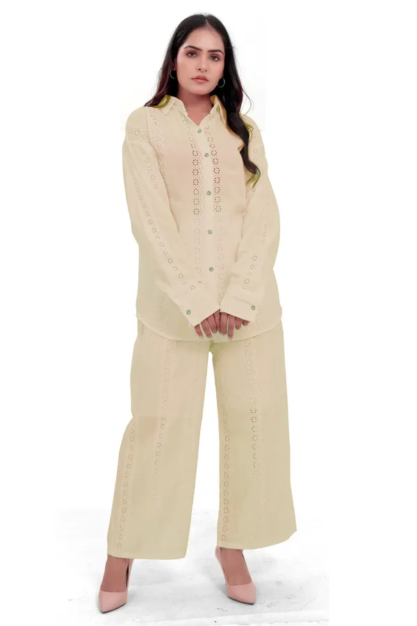 Lemon_Cotton_Schiffli_Shirt_And_Palazzo_Co-Ord_Set_For_Women