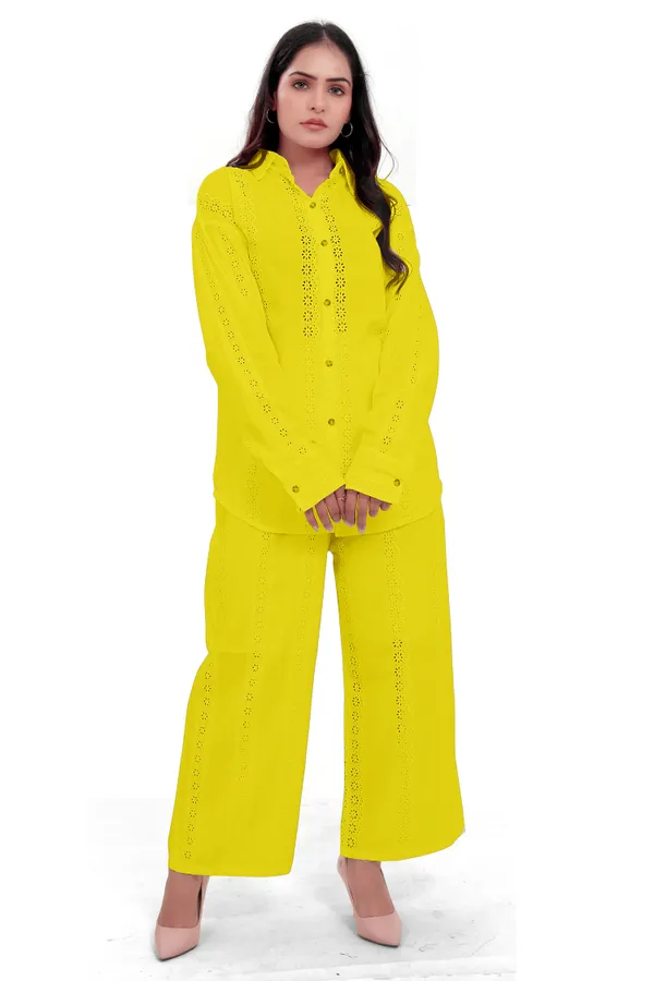 Lime_Green_Cotton_Schiffli_Shirt_And_Palazzo_Co-Ord_Set_For_Women