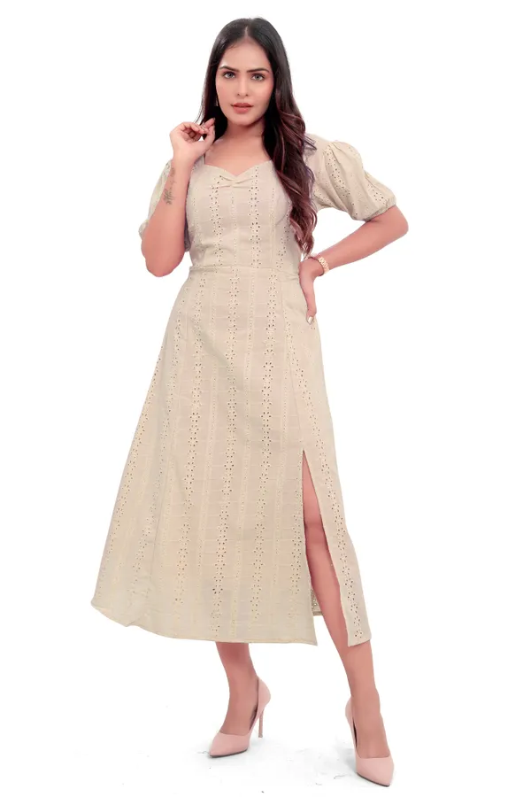 Lemon_Cotton_Schiffli_Slit_Cut_Back_Open_Long_Dress_For_Women