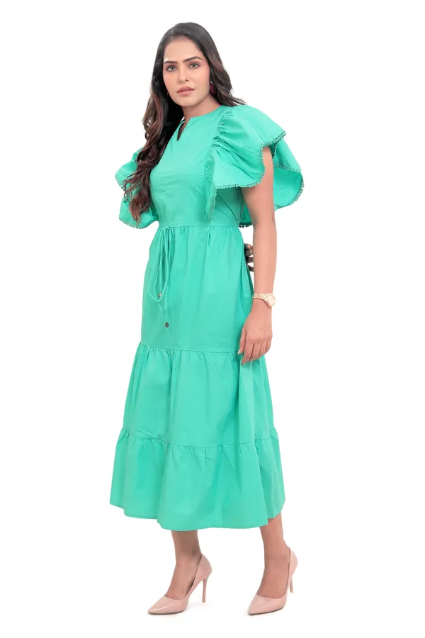 Light_Green_Cotton_Poplin_A_Line_Frill_And_String_Long_Dress_For_Women