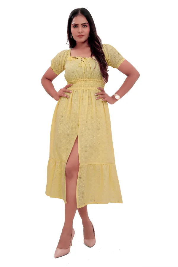 Lime_Yellow_Cotton_Schiffli_Long_Dress_For_Women