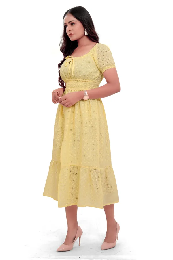 Lime_Yellow_Cotton_Schiffli_Long_Dress_For_Women