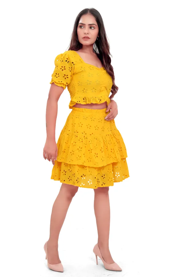 Yellow_Cotton_Schiffli_Co-Ord_Set_For_Women