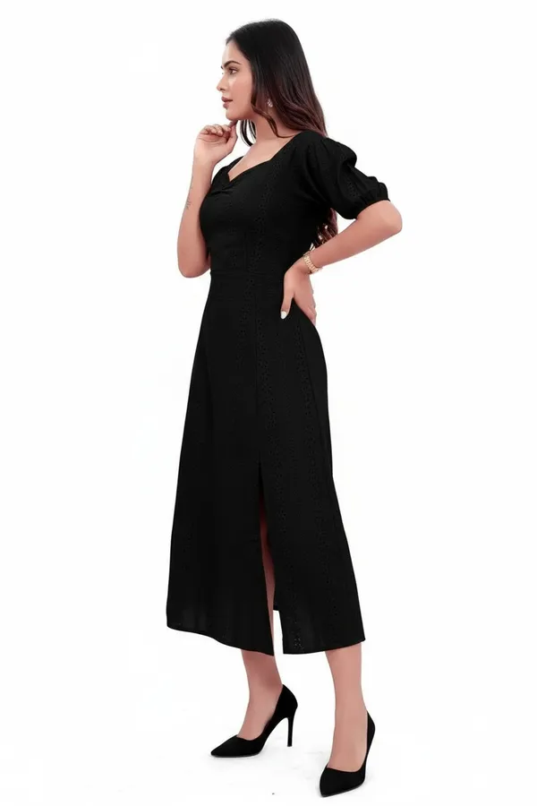 Black_Cotton_Schiffli_Slit_Cut_Back_Open_Long_Dress_For_Women