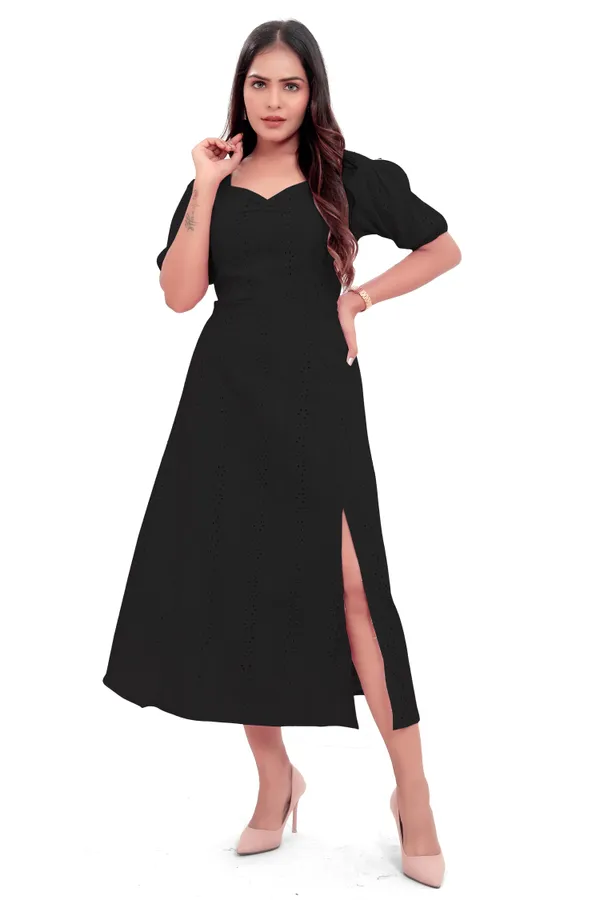 Black_Cotton_Schiffli_Slit_Cut_Back_Open_Long_Dress_For_Women
