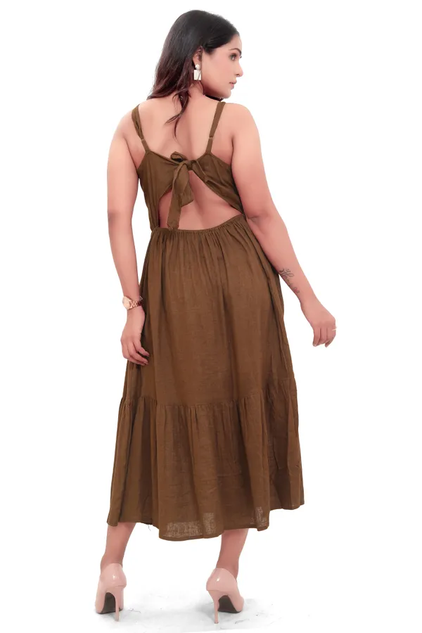 Brown_Cotton_Linen_Spaghetti_With_Back_Knot_Style_Long_Dress_For_Women