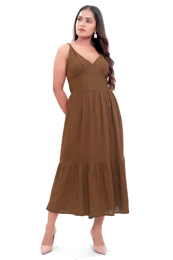 Brown_Cotton_Linen_Spaghetti_With_Back_Knot_Style_Long_Dress_For_Women