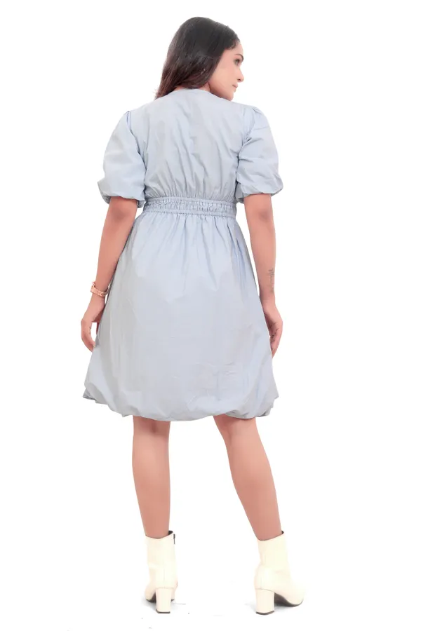 Blue_Cotton_Poplin_Short_Dori_Balloon_Short_Dress_For_Women