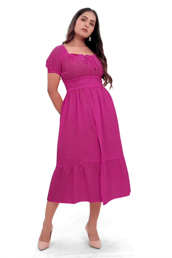 Hot_Pink_Cotton_Schiffli_Long_Dress_For_Women
