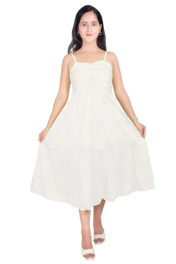 White_Cotton_Poplin_Spaghetti_Long_Dress_For_Women