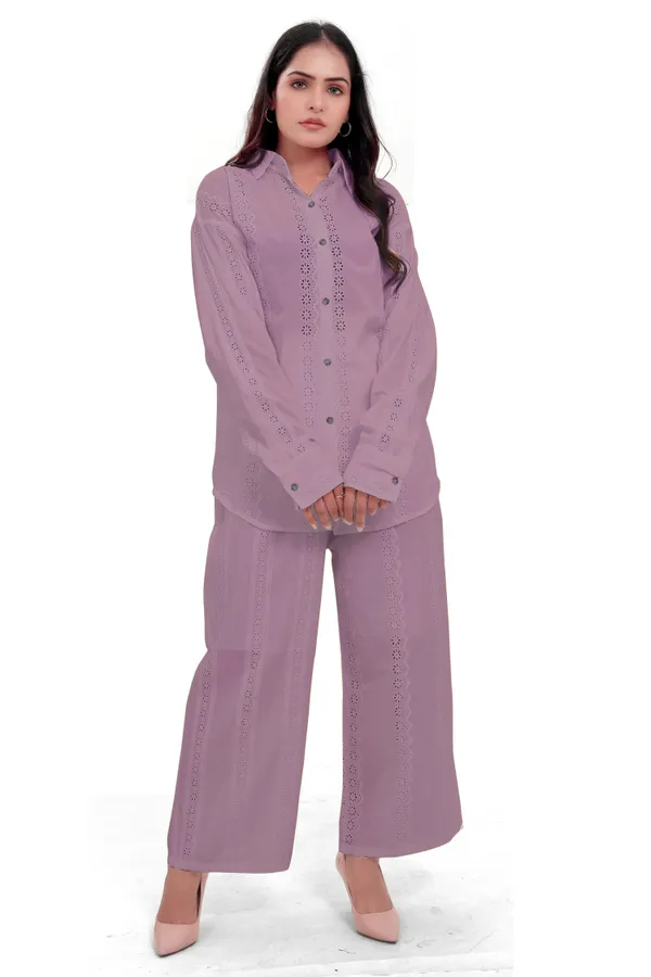 Onion_Color_Cotton_Schiffli_Shirt_And_Palazzo_Co-Ord_Set_For_Women