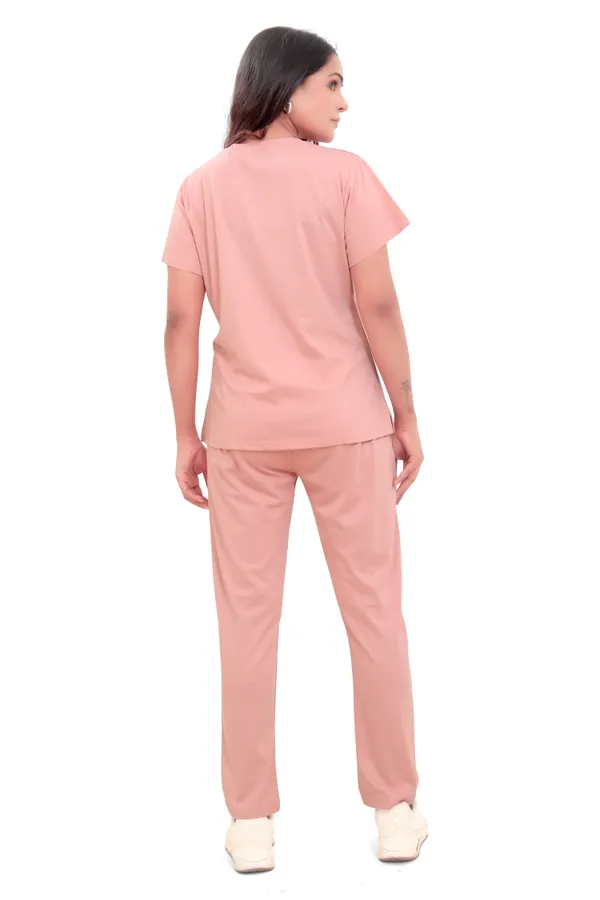 Peach_Tencil_T-Shirt_&_Pant_Set_For_Women