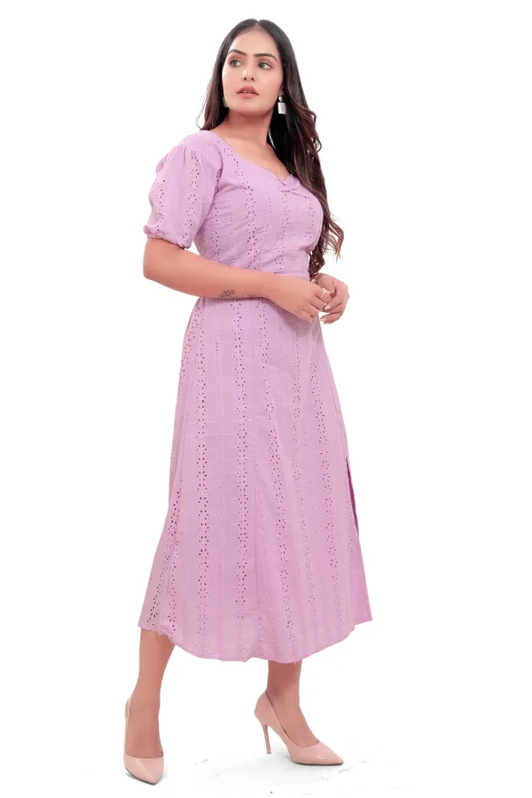 Lavender_Cotton_Schiffli_Slit_Cut_Back_Open_Long_Dress_For_Women