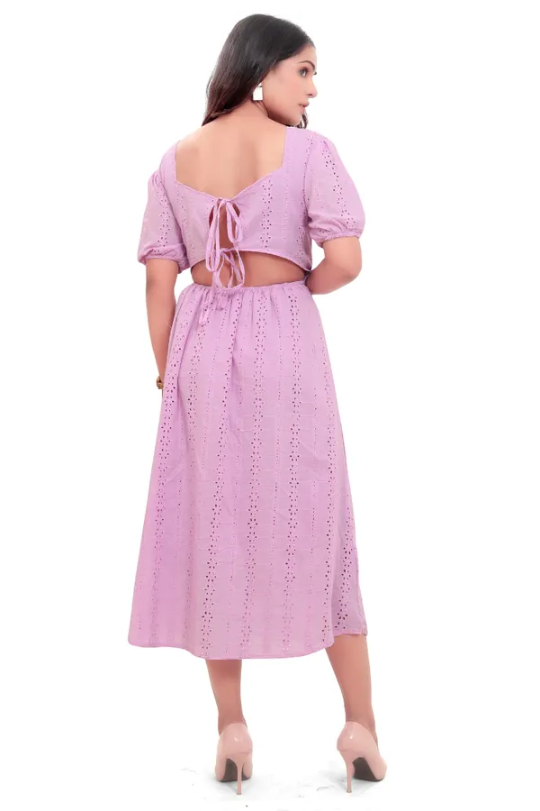 Lavender_Cotton_Schiffli_Slit_Cut_Back_Open_Long_Dress_For_Women