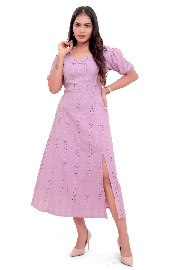Lavender_Cotton_Schiffli_Slit_Cut_Back_Open_Long_Dress_For_Women