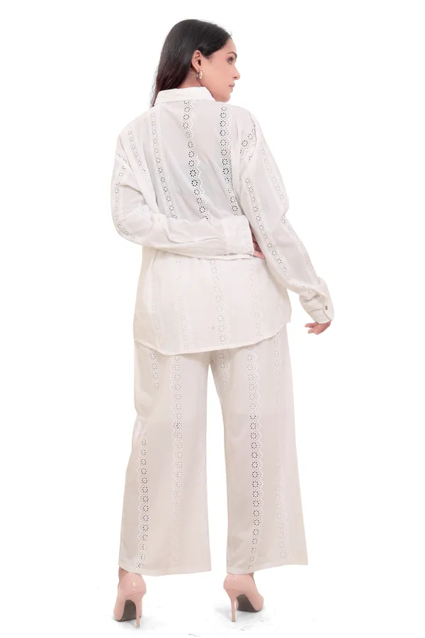 White_Cotton_Schiffli_Shirt_And_Palazzo_Co-Ord_Set_For_Women