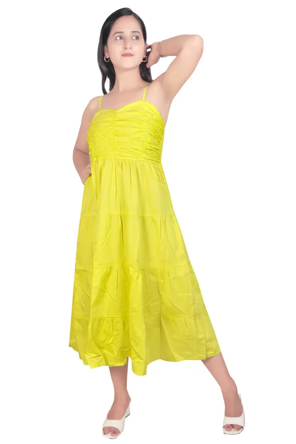 Lime_Green_Cotton_Poplin_Spaghetti_Long_Dress_For_Women