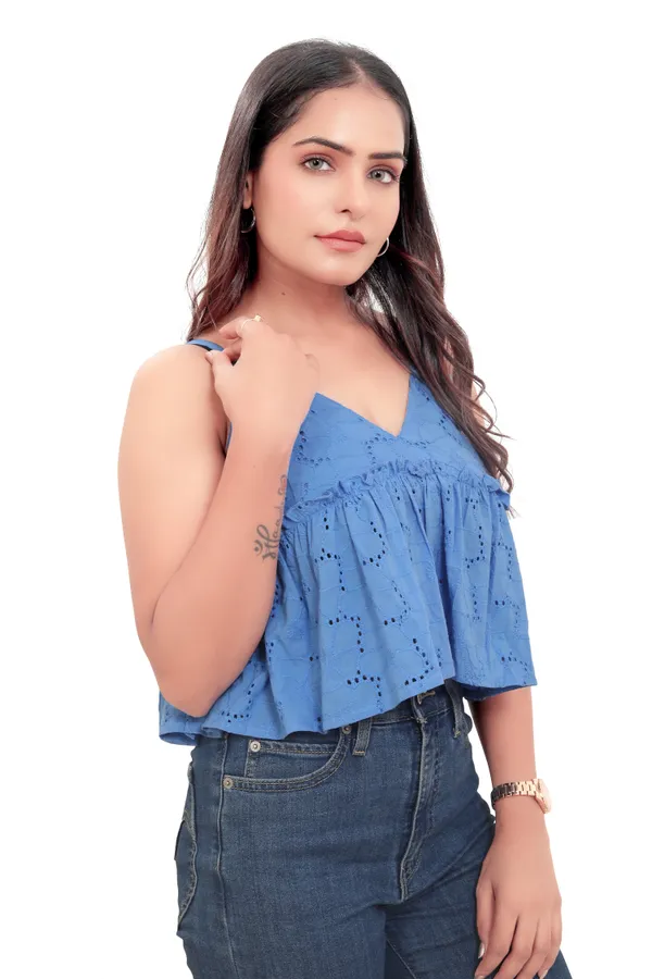 Sky_Blue_Cotton_Schiffli_Spaghetti_Frill_Crop_Top_For_Women