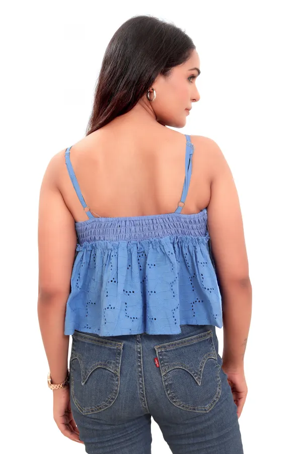 Sky_Blue_Cotton_Schiffli_Spaghetti_Frill_Crop_Top_For_Women