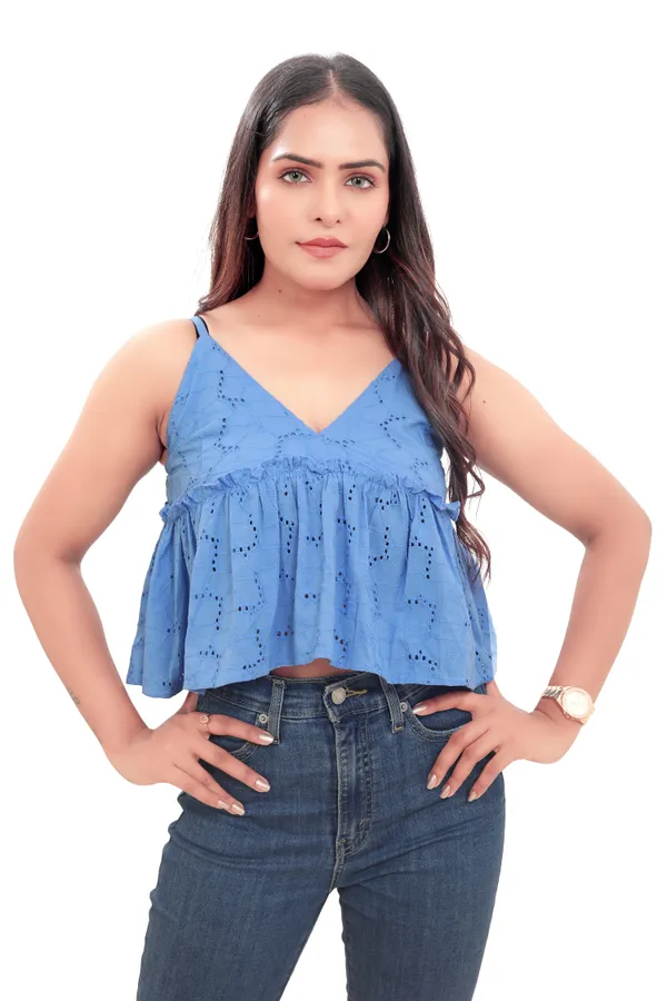Sky_Blue_Cotton_Schiffli_Spaghetti_Frill_Crop_Top_For_Women