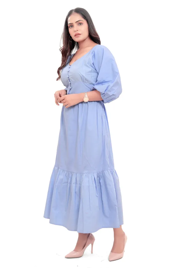 Sky_Blue_Cotton_Poplin_Long_A-Line_Long_Dress_For_Women