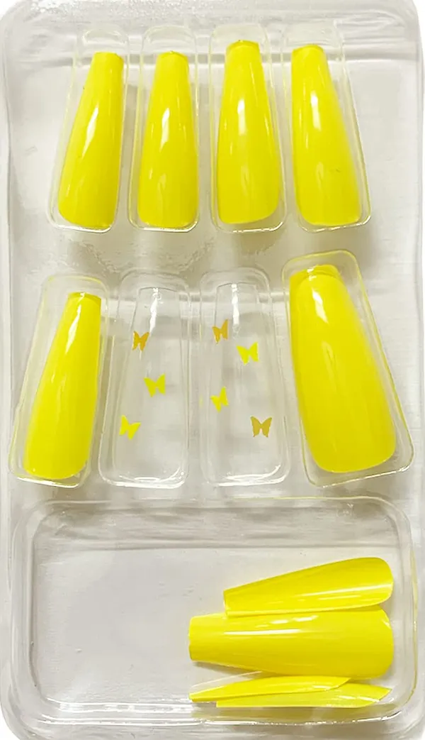 Ballerina_Shape_Long_Artificial_Nails/Fake_Nails_Pack_Of_12_Nail_Sets
