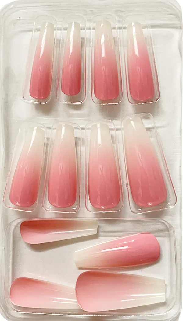 Ballerina_Shape_Long_Artificial_Nails/Fake_Nails_Pack_Of_12_Nail_Sets