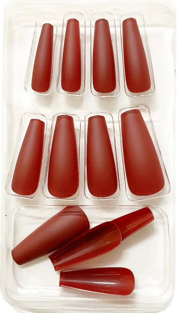 Ballerina_Shape_Long_Artificial_Nails/Fake_Nails_Pack_Of_12_Nail_Sets