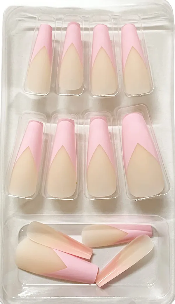 Ballerina_Shape_Long_Artificial_Nails/Fake_Nails_Pack_Of_12_Nail_Sets