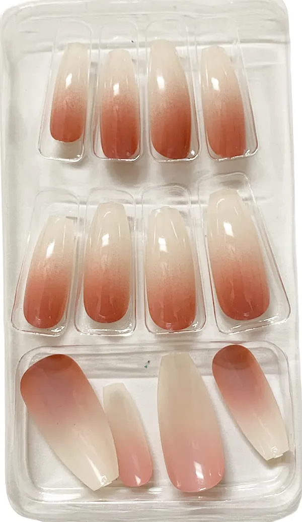 Ballerina_Shape_Long_Artificial_Nails/Fake_Nails_Pack_Of_12_Nail_Sets