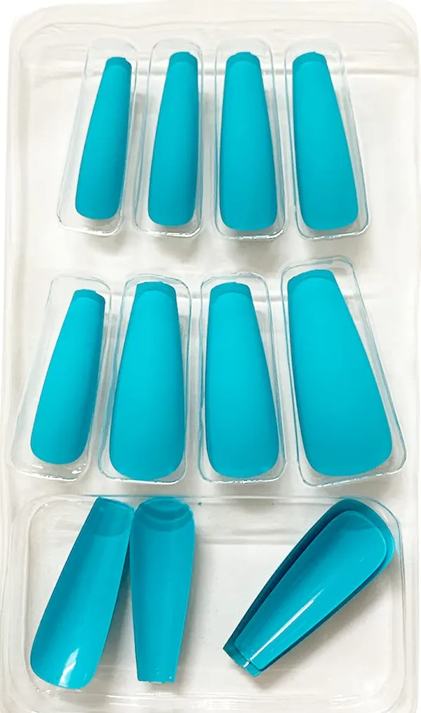 Ballerina_Shape_Long_Artificial_Nails/Fake_Nails_Pack_Of_12_Nail_Sets