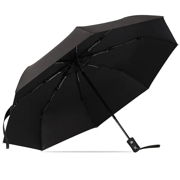 GLAZU_Automatic_Open_Close_8_Ribs_Compact_Umbrella_(Black)__Durable_Windproof_Travel_Umbrella_with_Strong_Frame_|_Lightweight_Rain_Gear_for_Men_&_Women