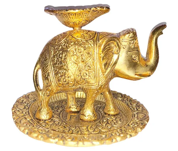 Golden_Oxidized_Metal_Religious_Elephant_With_Diya_Handmade_Antique_Handicraft_For_Home_Decor_Item