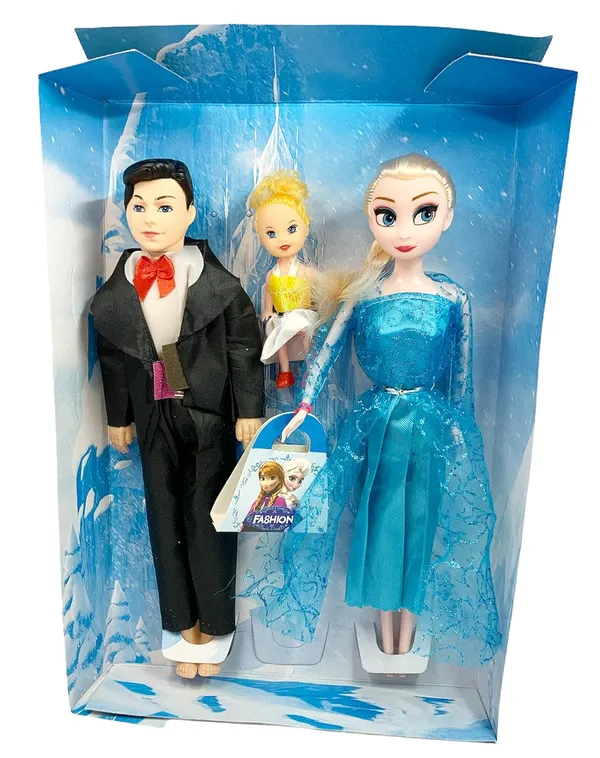 Abracaboo_Princess_Elsaa_And_Prince_Han_With_Baby_|_Frozan_Sisters_Family|_Lovely_Fairy_Doll_Set,_28Cm_(Set_Of_3)