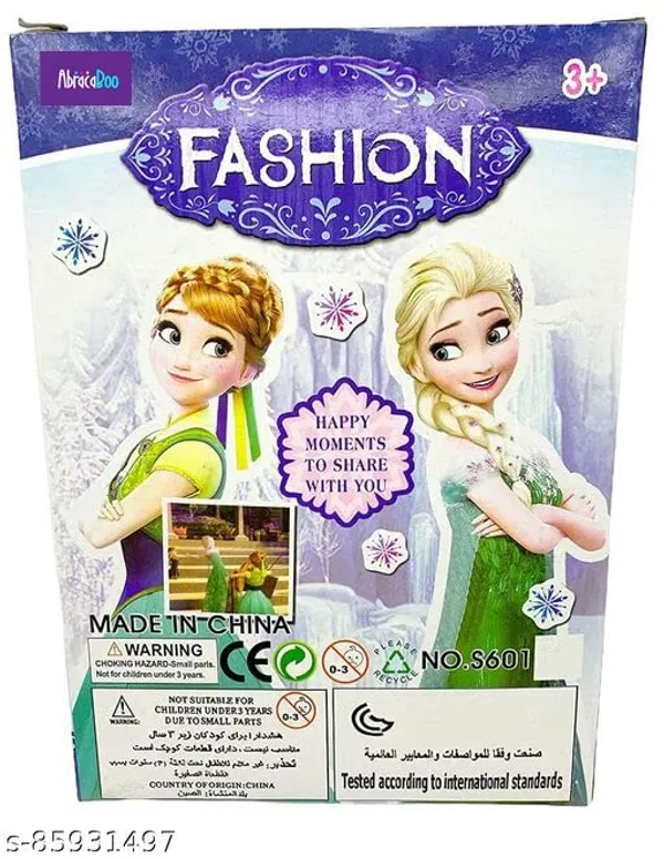 Abracaboo_2_Princess_Dolls_Set_Ellsa_And_Ana_For_Girls/Kids_Long_Hair_|_Frozan_Sisters_|_Beautiful_Eyes_With_Movable_Arms_And_Face,_Clothes_Can_Be_Changed,_Pack_Of_2_Dolls