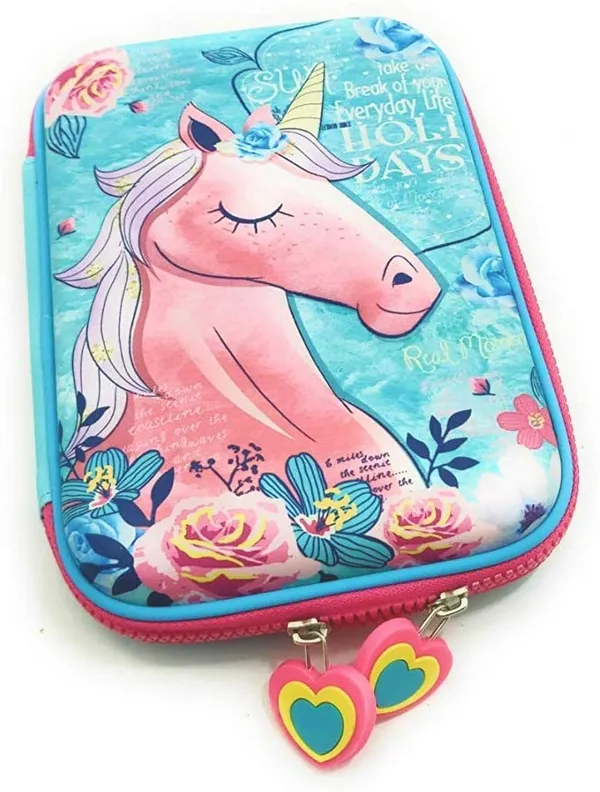 Pink_Stylish_3D_Unicorn_Pencil_Box,_Large_Capacity_Pencil_Case,_Hardtop_Jumbo_Princess_Pencil_Box_Travel_Pouch_Bag_For_School_Girls_Women,_Unicorn