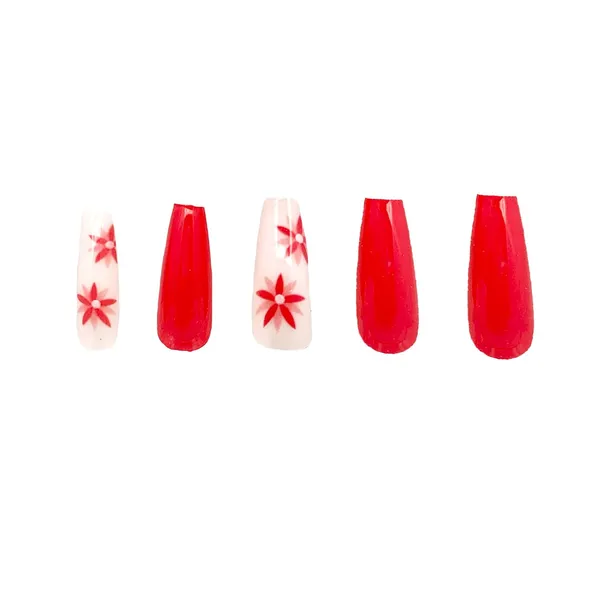 Alizarin_Crimson_Ballerina_Shaped_Press_On_Artificial/Fake_Nails,_1_Sheet_Nail_Glue_Tabs_&_1_Nail_Glue_Bottle