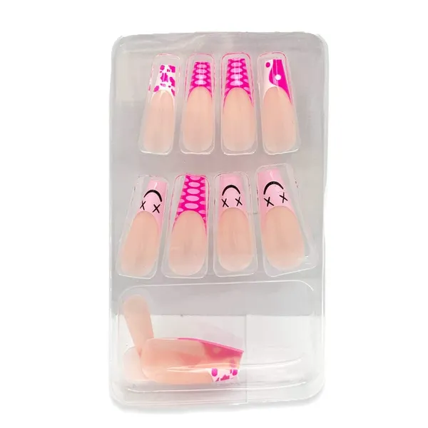 Beauty_Bush_Ballerina_Shaped_Press_On_Artificial/Fake_Nails,_1_Sheet_Nail_Glue_Tabs_&_1_Nail_Glue_Bottle