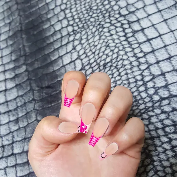 Beauty_Bush_Ballerina_Shaped_Press_On_Artificial/Fake_Nails,_1_Sheet_Nail_Glue_Tabs_&_1_Nail_Glue_Bottle