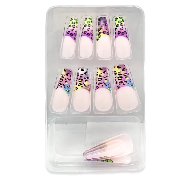 Dawn_Pink_Ballerina_Shaped_Press_On_Artificial/Fake_Nails,_1_Sheet_Nail_Glue_Tabs_&_1_Nail_Glue_Bottle