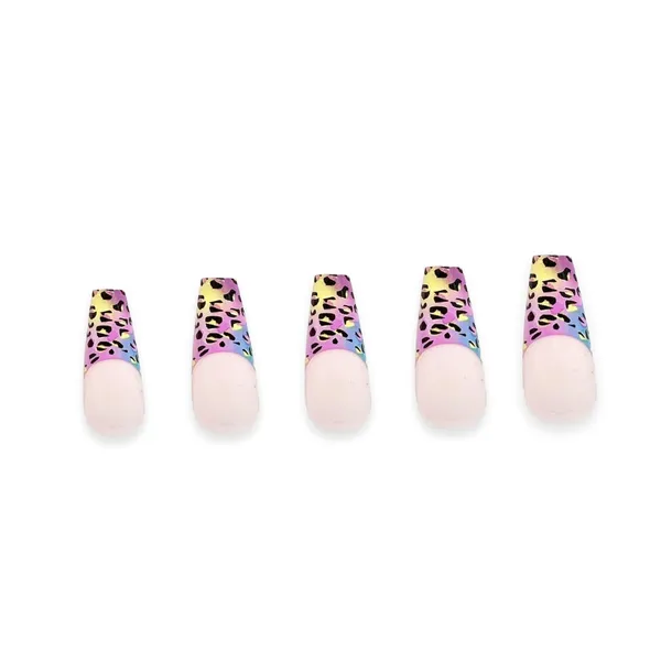 Dawn_Pink_Ballerina_Shaped_Press_On_Artificial/Fake_Nails,_1_Sheet_Nail_Glue_Tabs_&_1_Nail_Glue_Bottle