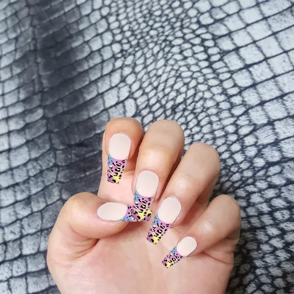 Dawn_Pink_Ballerina_Shaped_Press_On_Artificial/Fake_Nails,_1_Sheet_Nail_Glue_Tabs_&_1_Nail_Glue_Bottle