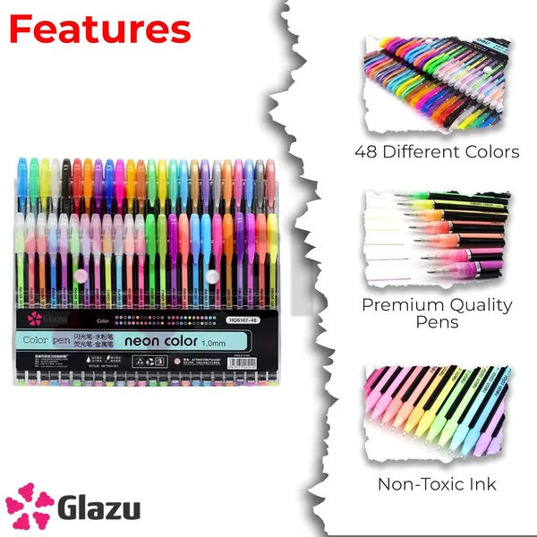 Neon_Highlighter_Gel_Pen_With_Different_Art/Craft_Pen_Colors_(Pack_Of_48_Pens)